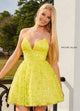 Rachel Allan 40243 Glitter Print Short Halter Dress