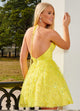 Rachel Allan 40243 Glitter Print Short Halter Dress