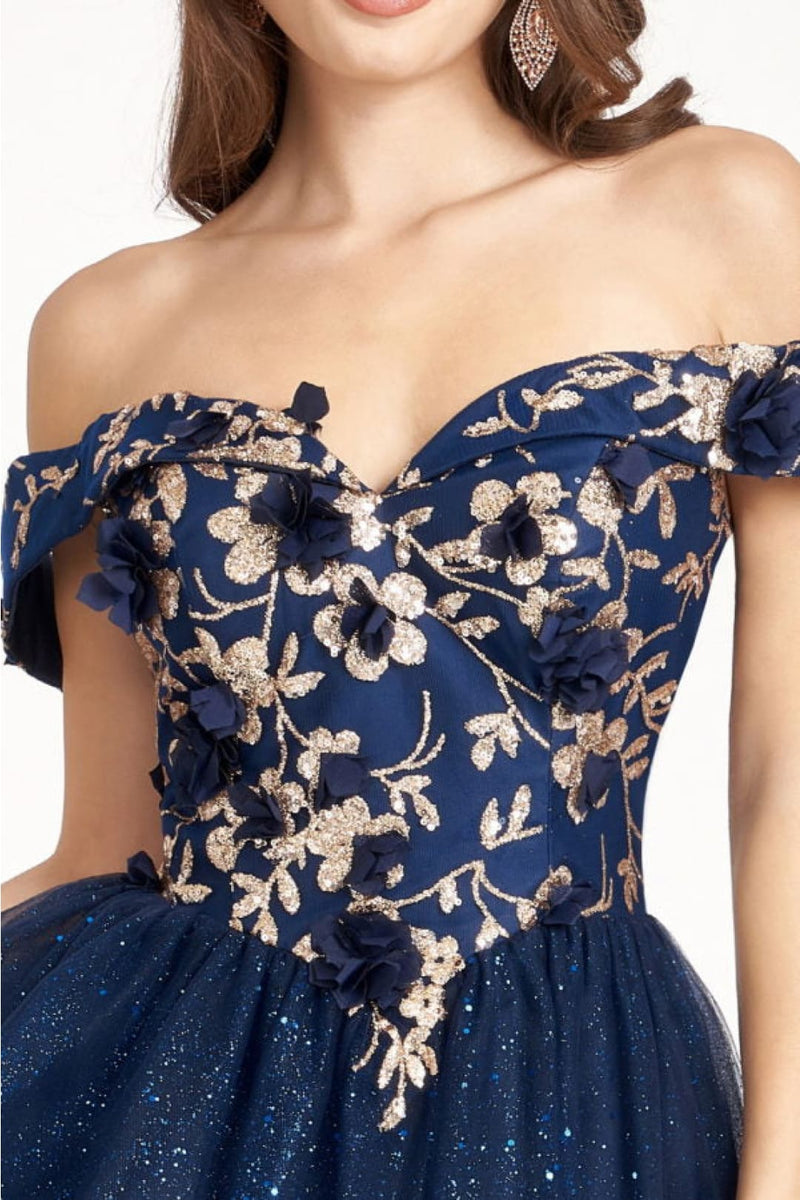 Elizabeth K Glitter Print Dress - Formal Dress Shops