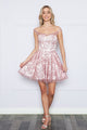 Poly USA 9204 Glitter Print Short Off Shoulder Dress
