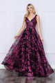 Poly USA 9298 Glitter Print Sleeveless A-line Gown