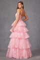 Glitter Print Sleeveless A-line Tiered Gown by Juliet JT2438K - Long Formal Dresses
