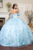 Glitter Print Strapless Ball Gown by Elizabeth K GL1944 - Quinceanera Dresses