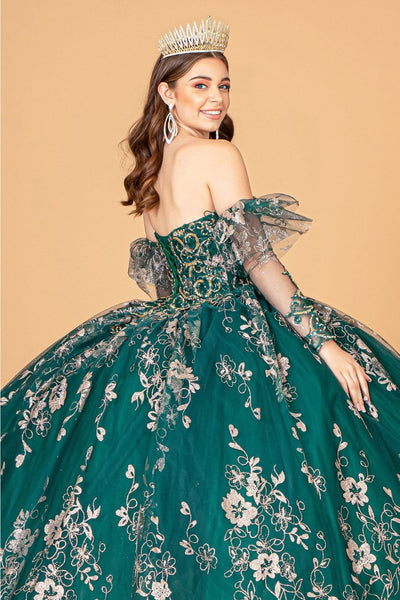 Glitter Print Strapless Ball Gown by Elizabeth K GL1944 - Quinceanera Dresses