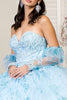 Glitter Print Strapless Ball Gown by Elizabeth K GL1944 - Quinceanera Dresses