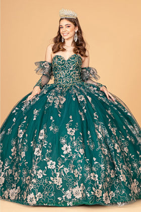 Green and Gold Quinceanera Gown by Elizabeth KGL1944