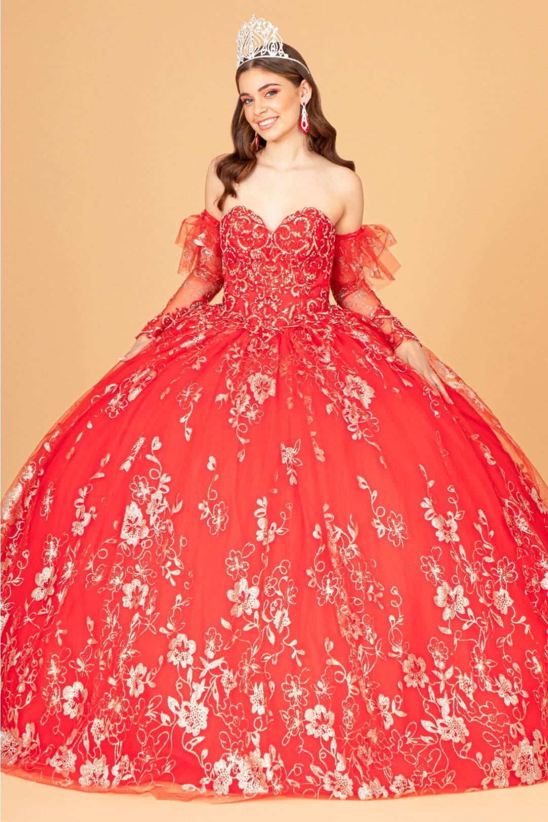 red and gold dresses formal Red and Gold Ball Gown Prom Dress Size 24W / Red