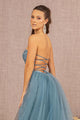 Glitter Print Strapless Overskirt Gown by GLS Gloria GL3156 - Long Formal Dresses