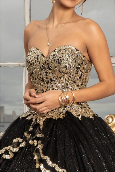 Glitter Strapless Ball Gown by Elizabeth K GL3022 - Quinceanera Dresses