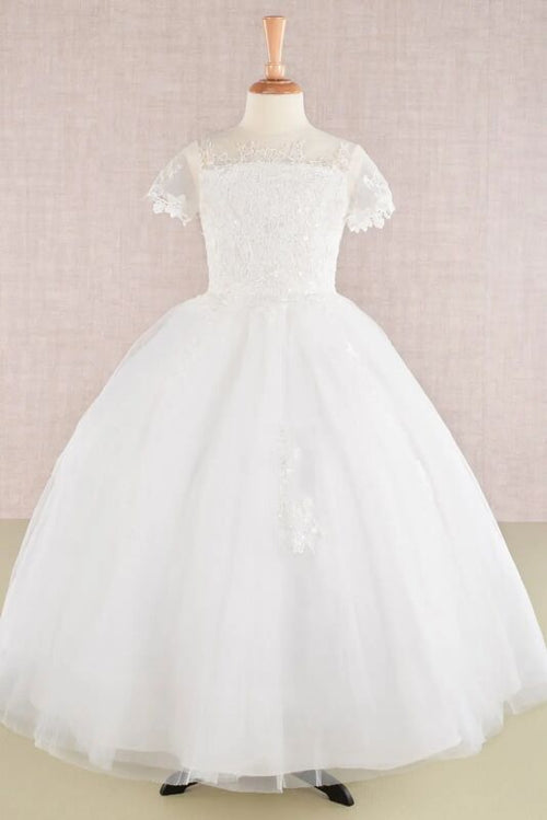 GK113 White Girl Pageant Dress by Elizabeth KGK113