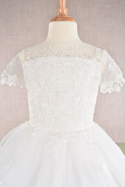 GK113 White Girl Pageant Dress by Elizabeth KGK113