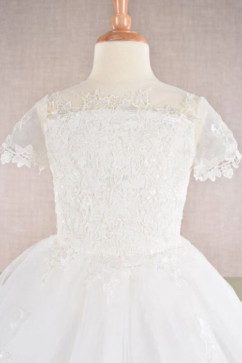GK113 White Girl Pageant Dress by Elizabeth KGK113