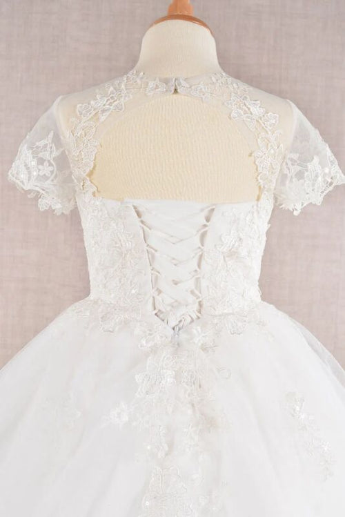 GK113 White Girl Pageant Dress by Elizabeth KGK113