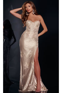 Gold Long Prom Dress: Jovani 43587 - Gold / Prom