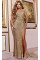 Gold Sequin Long Prom Dress: Jovani D5703 - Gold / Apparel & Accessories > Clothing > Dresses