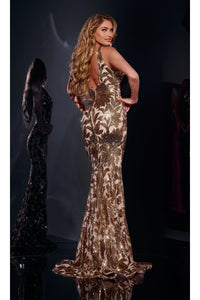 Gold Sequin Prom Dress: Jovani 40675 - Prom
