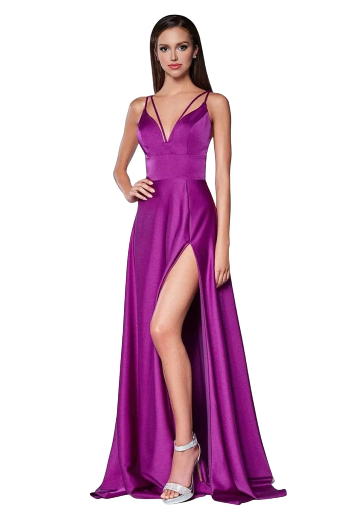 Gown 2025 V-Neck A-Line With Train Elegant Evening Dress - Orchid / 2 - Prom