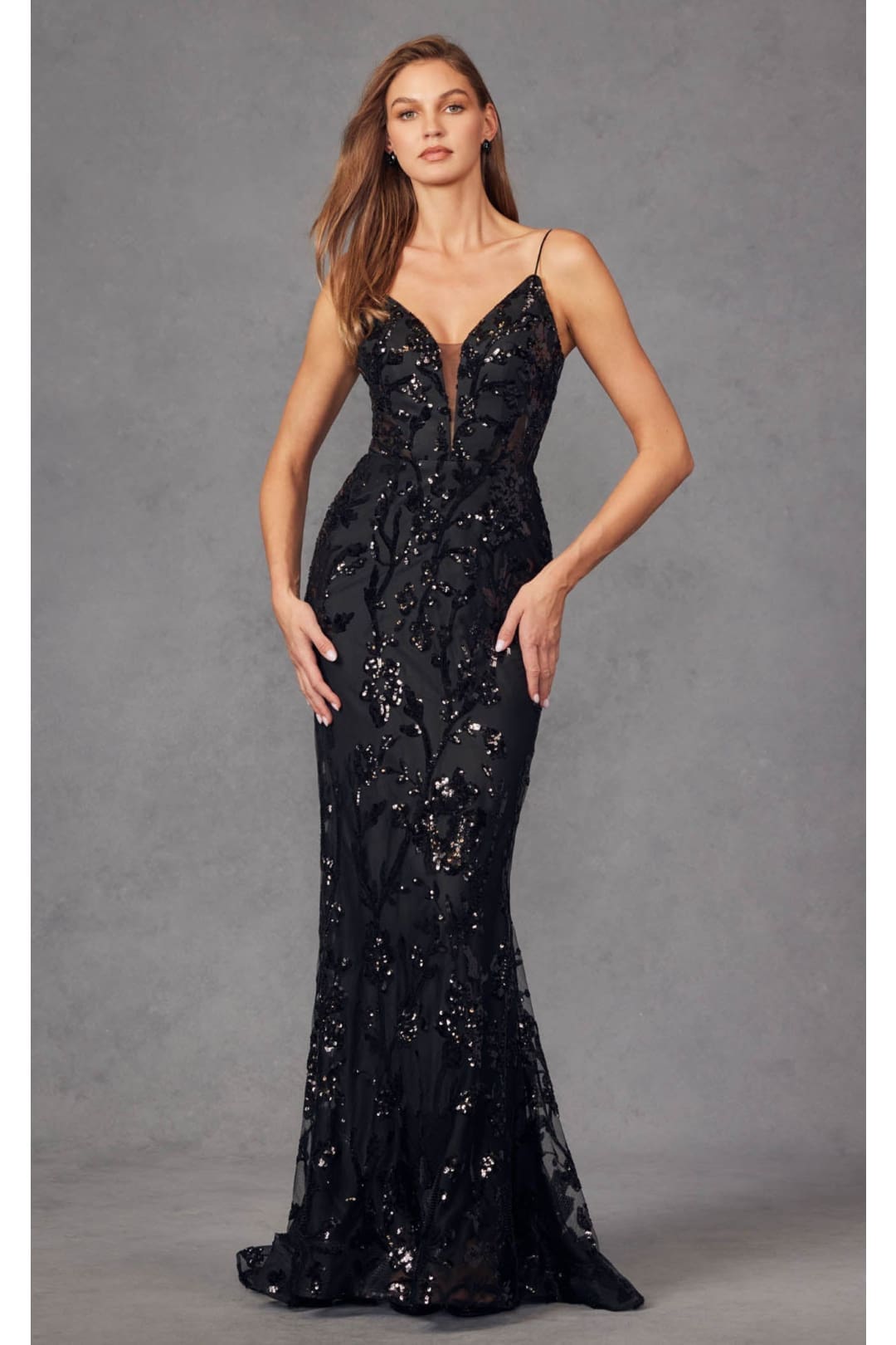 Gown for New Year’s Eve in Black Style 2411 Party Dress - Dress