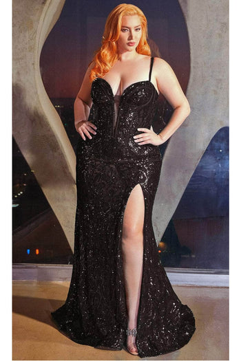 Gown for New Year’s Eve in Black Style CM334C Party Dress - Black / 16 - Prom
