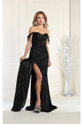 Gown for New Year's Eve in Black Style RQ7988 Party Dress