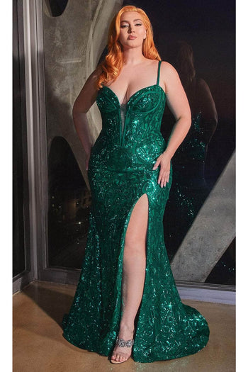 Gown for New Year’s Eve in Emerald Green Style CM334C Party Dress - Emerald Green / 16 - Prom