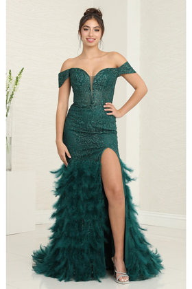 Gown for New Year's Eve in Hunter Green Style RQ8093 Party Dress