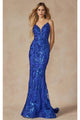 Gown for New Year’s Eve in Royal Blue Style 2411 Party Dress - Royal Blue / XS - Dress