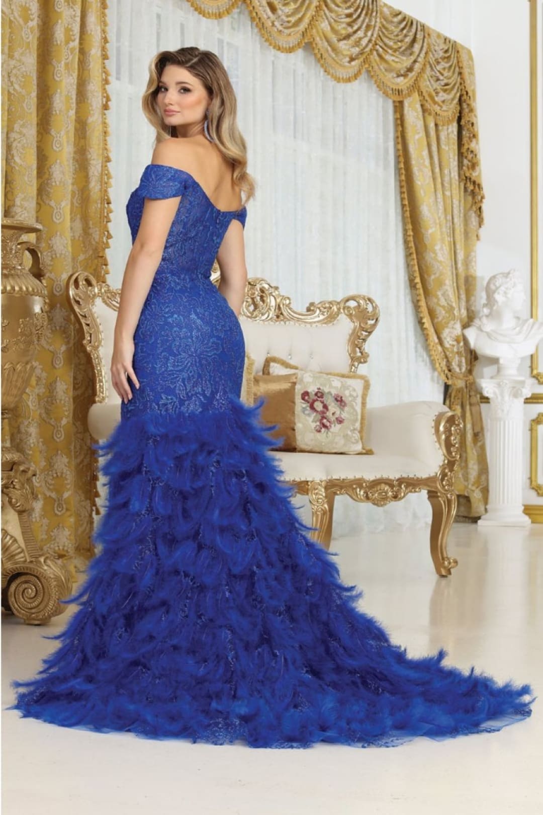 Gown for New Year’s Eve in royal blue Style RQ8093 Party Dress - Dress