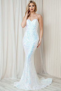 Gown for New Year’s Eve in White Style 7028 Party Dress - Dress