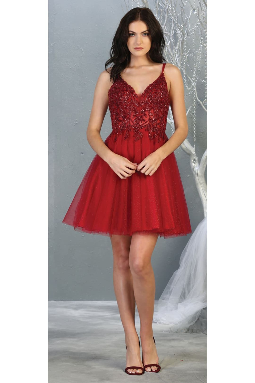 Women's May Queen Dama Dresses Quinceanera Burgundy Style MQ1813 Quince Outfit 14