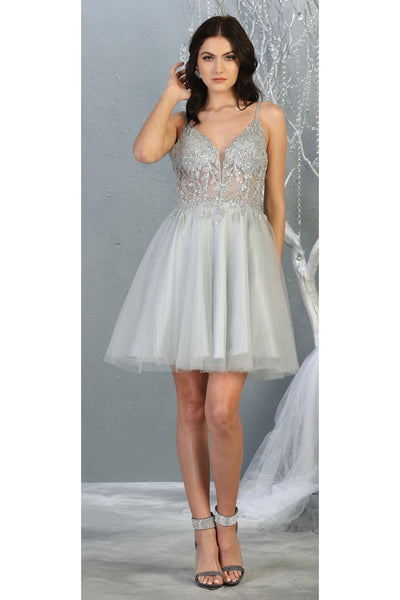 Graduation Embellished Dress - SILVER / 2