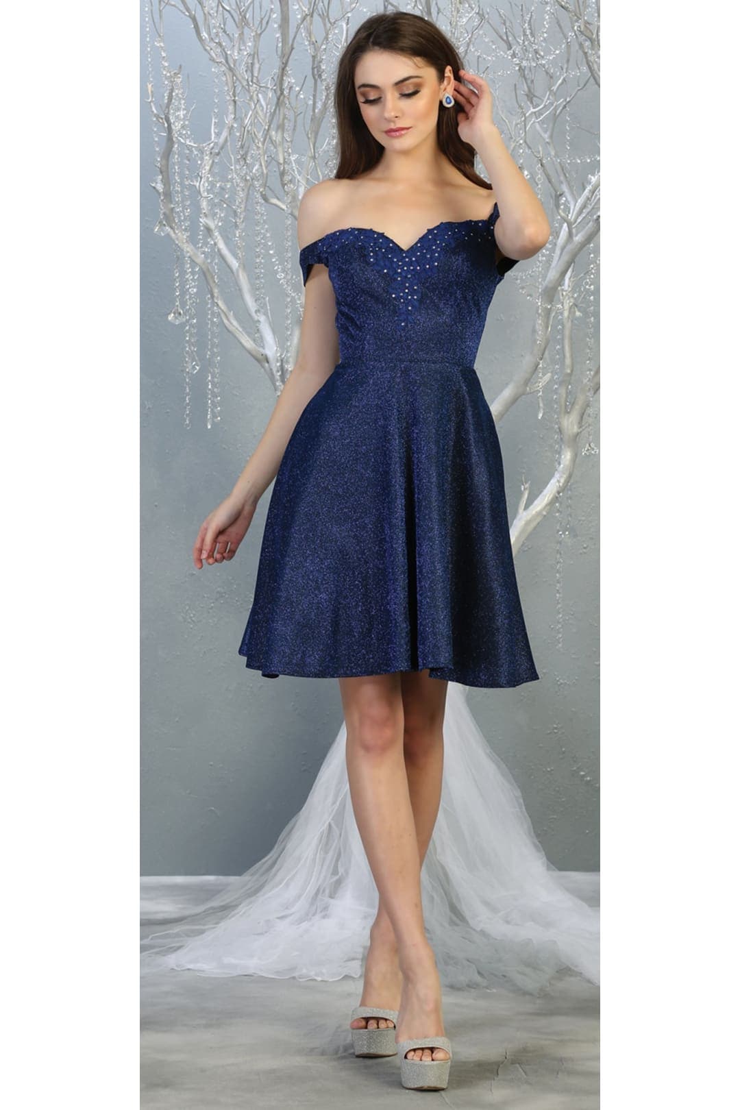 Graduation Short Metallic Dress - ROYAL BLUE / 2