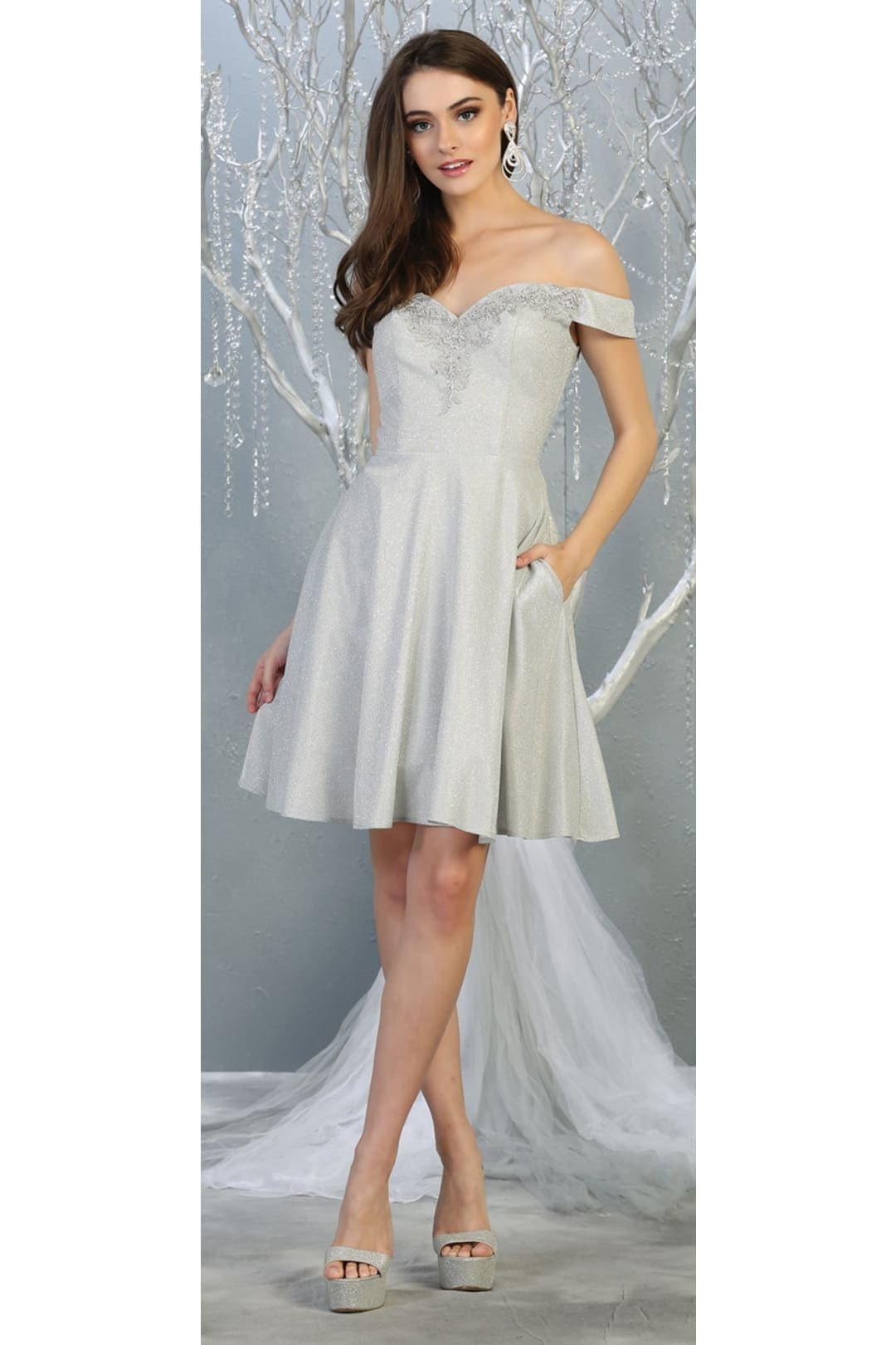 Graduation Short Metallic Dress - SILVER / 2