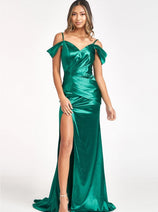 Green Christmas & Holiday Dress in Satin By Elizabeth K GL3060