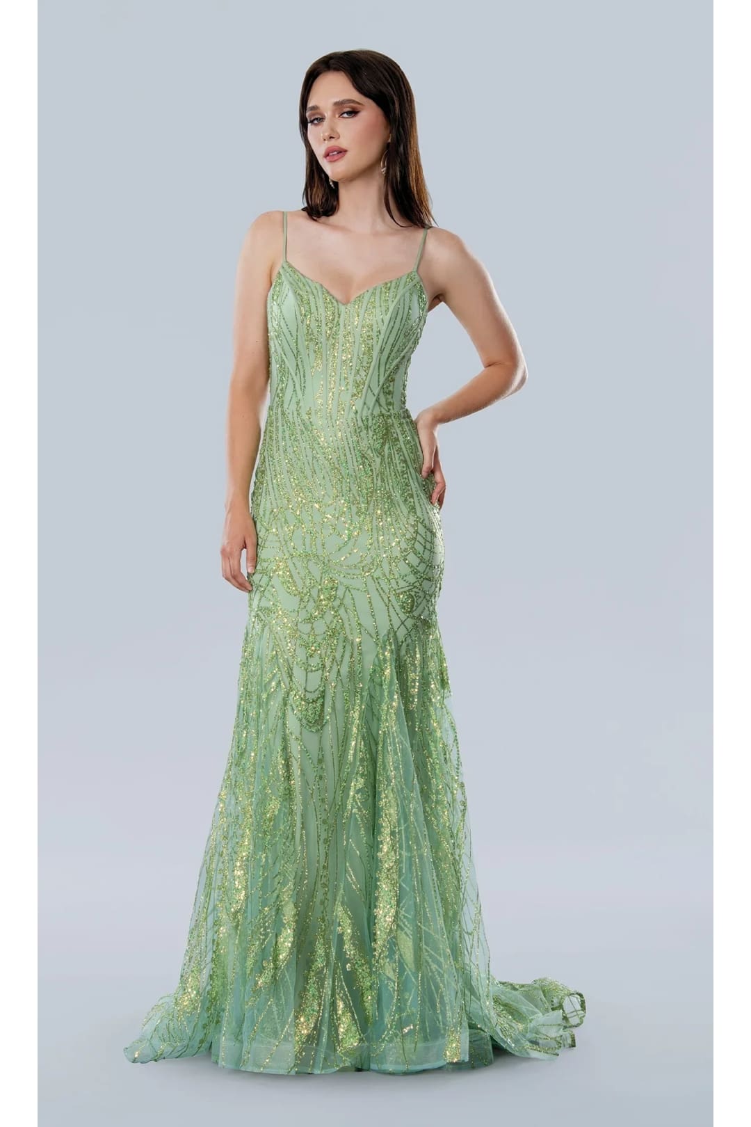 green emerald velvet dress Green Prom Dress Sequins Formal Evening Gown Stella Couture 25105