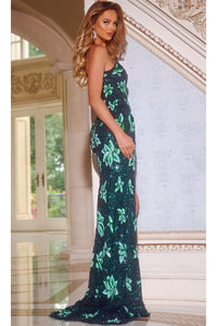 Green Sequin Long Prom Dress: Jovani 44726 - Prom