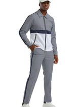 Groomsmen - Men's Casual Walking Suit Jacket & Pant Set in Navy Blue Houndstooth