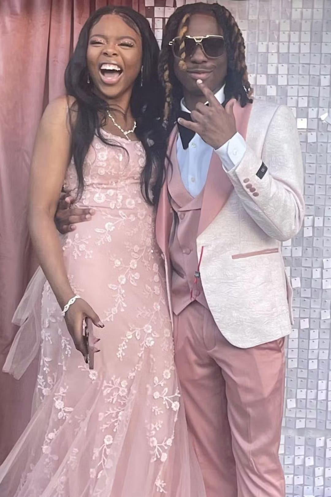 Groomsmen - Men’s One Button Vested Paisley Prom & Wedding Tuxedo with Satin Vest and Pants in Pink - Pink / 38 Short - Suit