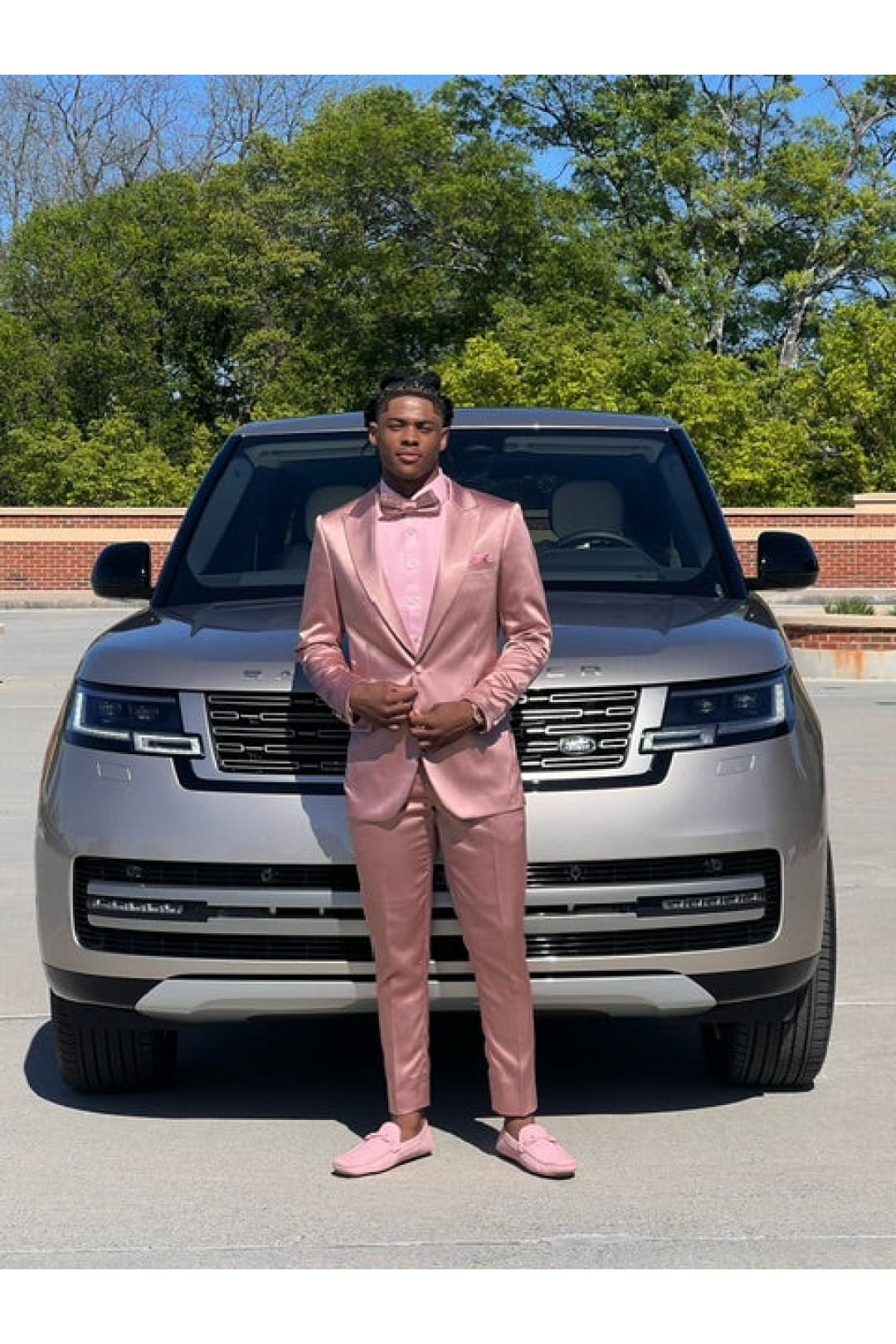 Groomsmen - Men’s One Button Vested Shiny Satin Sharkskin Prom & Wedding Party Suit in Dusty Rose - Dusty Rose / 38 Short - Suit