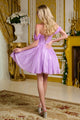 Elizabeth K GS3633 Off the Shoulder A-line Short Homecoming Dress