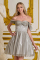 Elizabeth K GS3633 Off the Shoulder A-line Short Homecoming Dress
