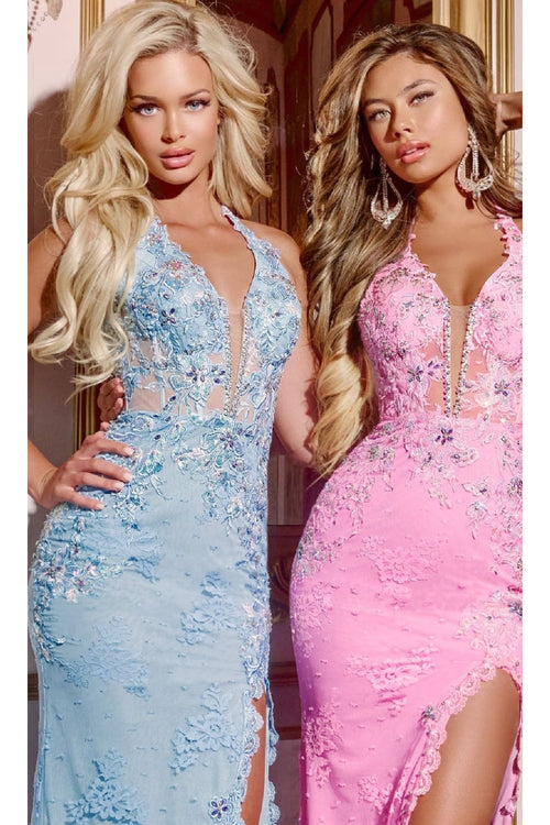 Halter Lace Prom Dress: Jovani D5028 - Prom