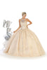 Halter Masquerade Ball Gown - Champagne / 4