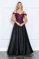 Poly USA 9278 Heat Stone Cold Shoulder A-line Gown