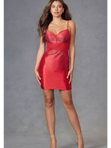 Red Bridesmaid Dresses-Inexpensive Heat Stone Short by Juliet JT911A