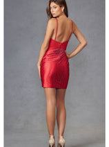 Red Bridesmaid Dresses-Inexpensive Heat Stone Short by Juliet JT911A