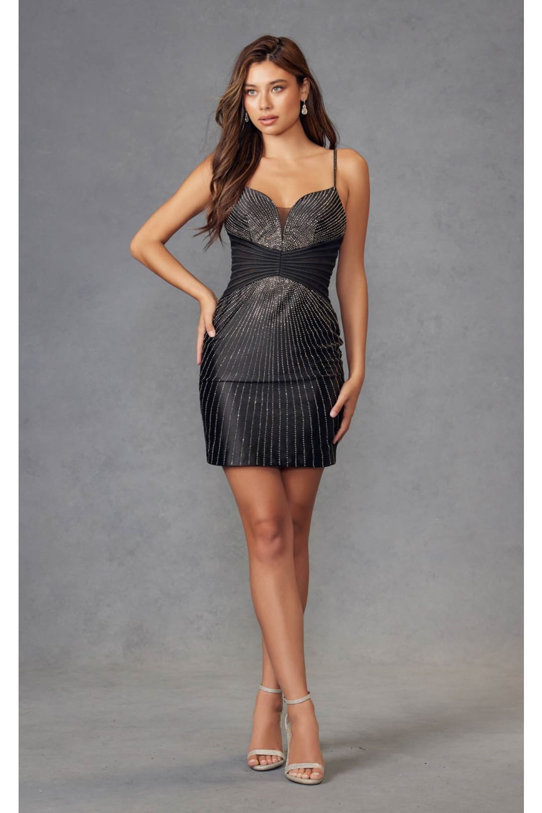 Black Bridesmaid Dresses-Inexpensive Heat Stone Short by Juliet JT911A Black Bridesmaid Dresses-Inexpensive Heat Stone Short by Juliet JT911A