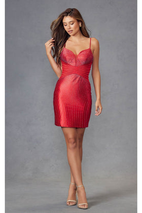 Red Graduation Dress | Commencement Ceremony Party Outfit by JT911A