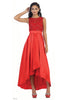 High Low Bridesmaids Dress - Red / 4
