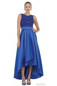 High Low Bridesmaids Dress - Royal Blue / 4